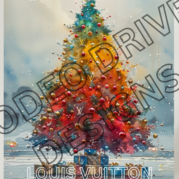Louis Vuitton Holiday Art Print 11x14 Christmas Tree Decor | Luxury Print - Picture 2 of 2